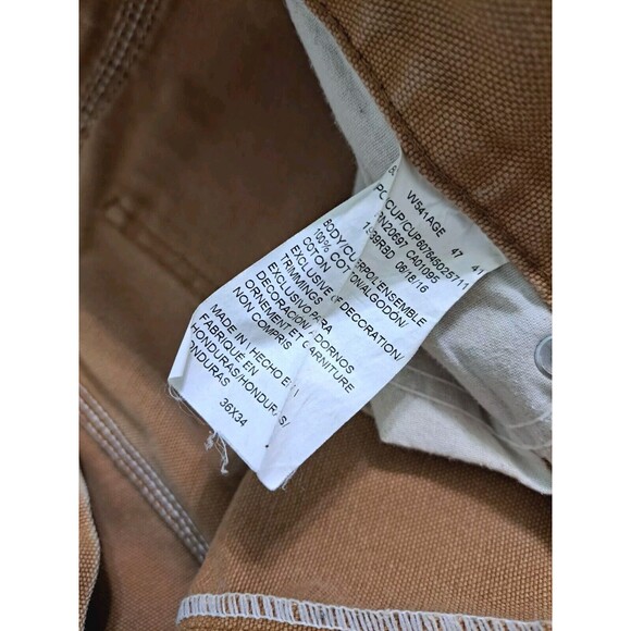 Vintage Dickies Men's 36x34 Carpenter Pants Brown Relaxed Fit Distressed Canvas - Picture 4 of 9